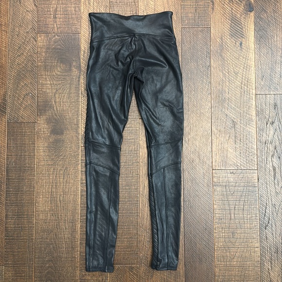SPANX Faux Leather Moto Leggings in Black - Picture 9 of 9